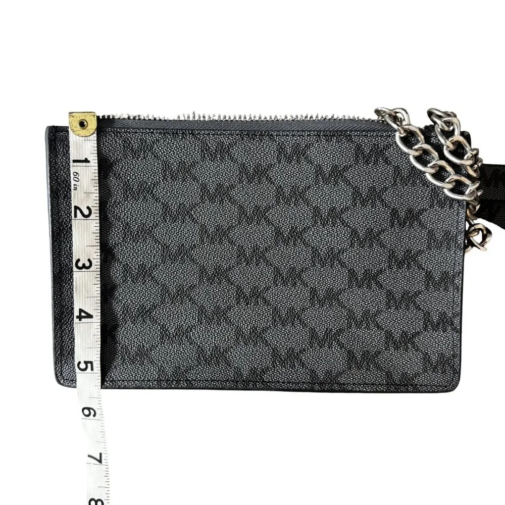 Michael Kors Womens Monogram Belt Bag /Fanny Bag With Chain Strap & Zip Closure